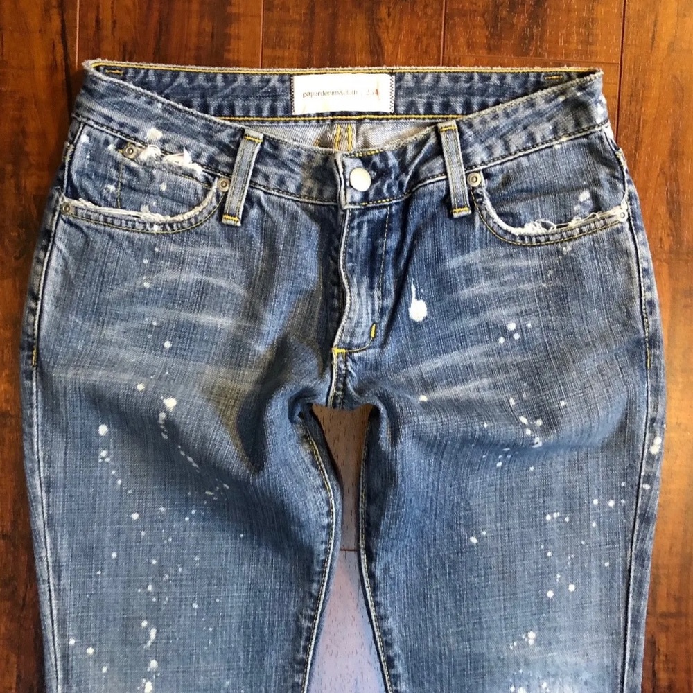 PAPER DENIM & CLOTH sz 26 Distressed DESTROYED Blue Denim Jeans - Picture 7 of 11